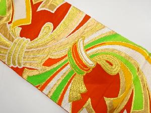 アンティーク　束ね熨斗模様織出し袋帯（着用可）